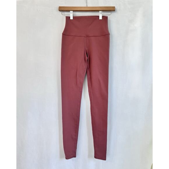 Alo Yoga Airlift High Waist Legging 7/8 Women XS Red Mauve Stretch Athleisure - Picture 1 of 4